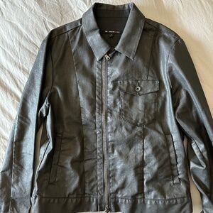 Mens John Varvatos Black Waxed Denim Jacket M